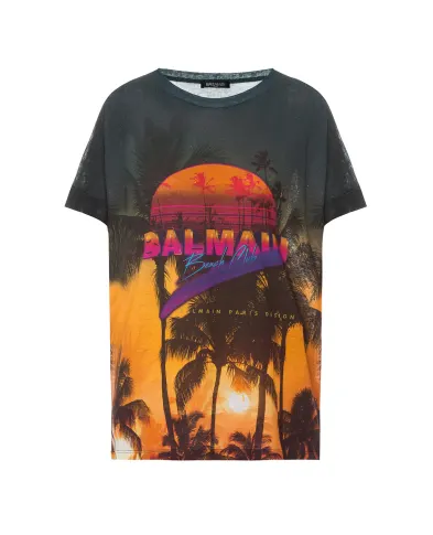 Balmain Лляна футболка - Артикул: RF11126I071