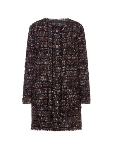 Dolce&Gabbana Твидовое пальто - Артикул: F0AI0T-HUMEI