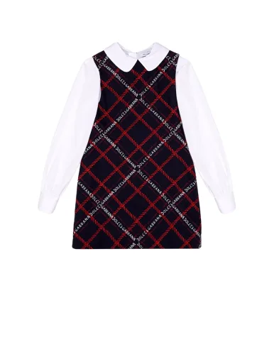Dolce&Gabbana  Дитяча бавовняна сукня - Артикул: L53DL8-G7JI6-B