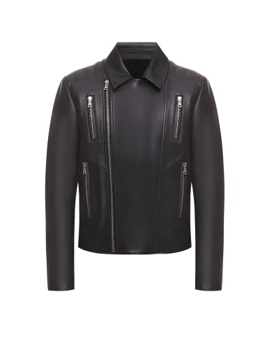 Balmain Кожаная косуха - Артикул: XH1TD170LB24