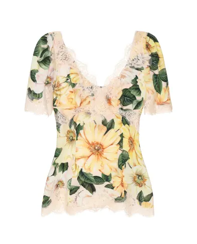 Dolce&Gabbana Шовковий топ - Артикул: F7U44T-FSA0E