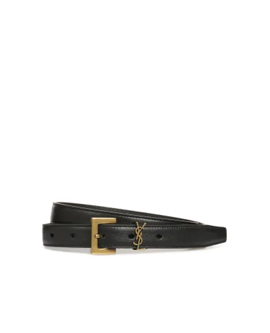 Saint Laurent Шкіряний ремінь Monogram narrow - Артикул: 554465-BOO0W