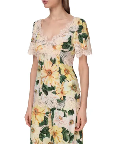 Dolce&Gabbana Шовковий топ - Артикул: F7U44T-FSA0E