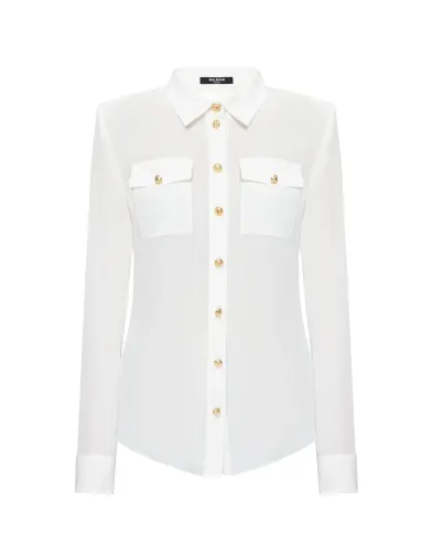 Balmain Шовкова блуза - Артикул: YF1HS050SB66