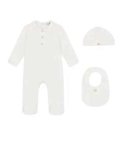 Dolce&Gabbana Подарунковий набір (чоловічок, шапочка, слинявчик) - Артикул: L1JO3A-G7BMZ