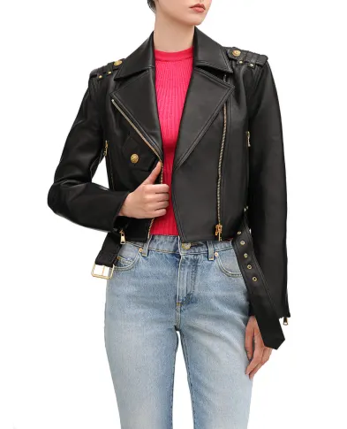 Balmain Кожаная косуха - Артикул: DF1TD205LC62