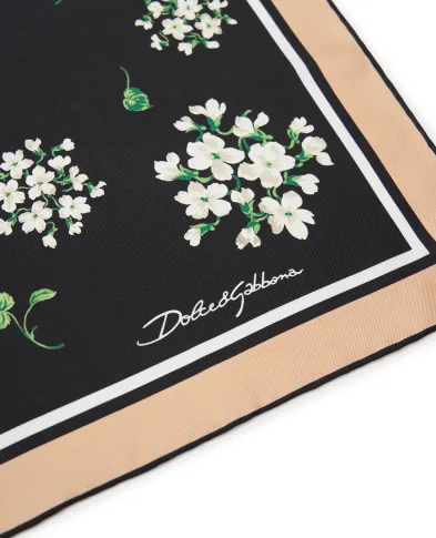 Dolce&Gabbana Платок с цветочным принтом из шёлка - Артикул: FN092R-GDDUM