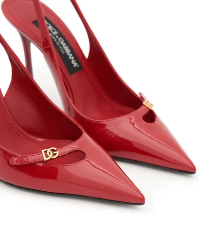 Dolce&Gabbana Туфли-слингбэки из лакированной кожи - Артикул: CG1063-A1471
