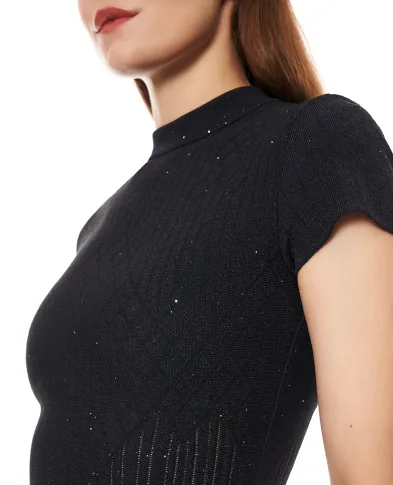 Balmain Сукня міні з ефектом блиску - Артикул: HF1R7510KK04