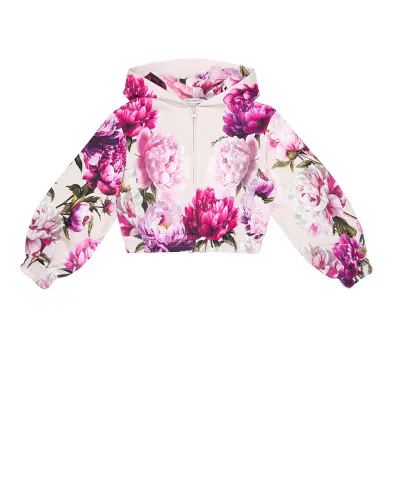 Dolce&Gabbana Детская толстовка с капюшоном в цветочный принт (костюм) - Артикул: L5JWDM-G7QWQ-B