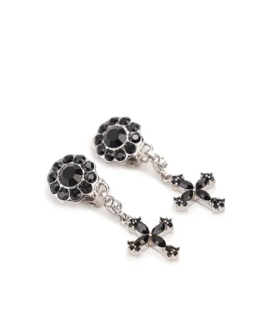 Dolce&Gabbana Серьги-клипсы с крестом и кристаллами - Артикул: WEQ4S2-W1111