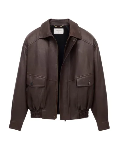 Saint Laurent Бомбер из овечьей кожи - Артикул: 842948-YCNF2