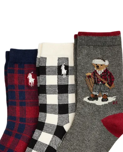 Polo Ralph Lauren Детские носки Polo Bear (3 пары) - Артикул: 442P03158001