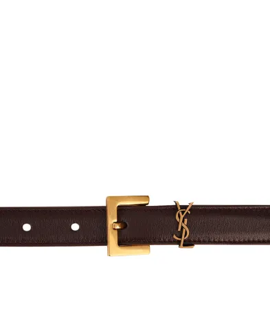 Saint Laurent Кожаный ремень Monogram narrow - Артикул: 554465-BOO0W