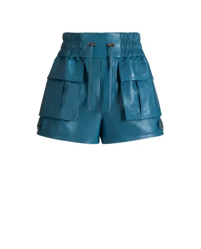 Balmain Шорты из овечьей кожи - Артикул: HF1QA105LE35