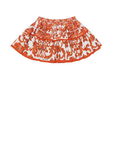 Dolce&Gabbana Детская юбка в принте Майолика - Артикул: L54I49-G7P4N-S