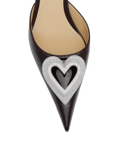 Mach&Mach Туфли TRIPLE HEART из лакированной телячьей кожи с кристаллами - Артикул: R26-S1082-65-PAT-PLB