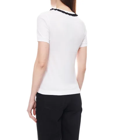 Dolce&Gabbana Футболка с кружевом и вышивкой DG - Артикул: F8U08Z-GDDPN