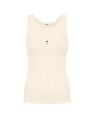 Saint Laurent Майка з вишитим логотипом - Артикул: 823603-Y37EC