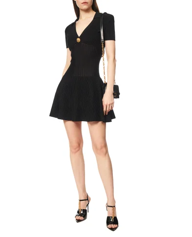 Balmain Коротка розкльошена сукня - Артикул: GF1R7153KJ30