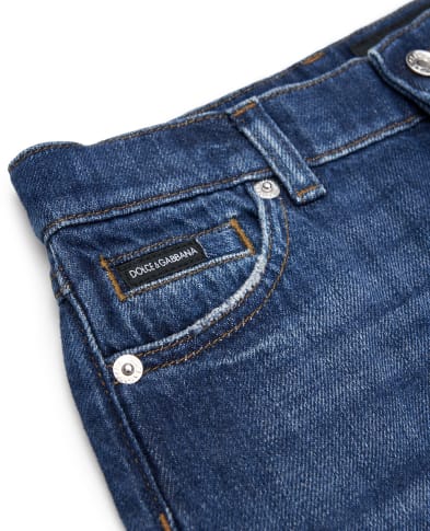 Dolce&Gabbana Дитячі джинси з ефектом потертості - Артикул: L42F88-LDD53-B