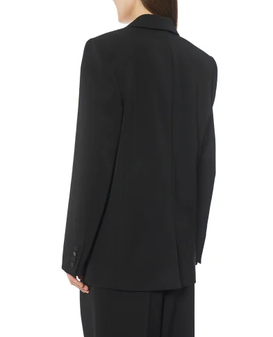 Saint Laurent Двобортний жакет із атласними лацканами - Артикул: 837658-Y7E63