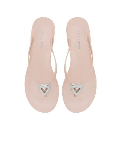 Mach&Mach Шлепанцы Double Heart - Артикул: SS26-S0888-05-GUM-NUD