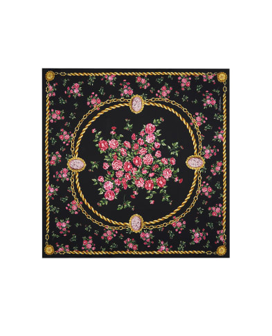 Dolce&Gabbana Платок из шелка в цветочный принт - Артикул: FN090R-GDDLM