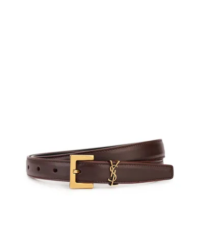 Saint Laurent Кожаный ремень Monogram narrow - Артикул: 554465-BOO0W