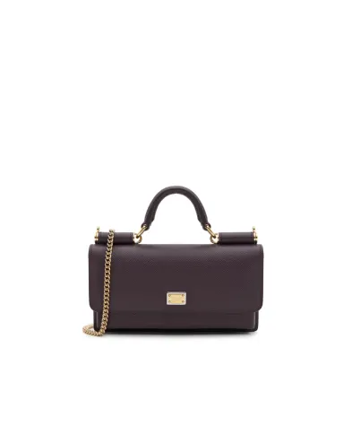 Dolce&Gabbana Кожаная сумка Sicily Phone Bag - Артикул: BI3280-A1001