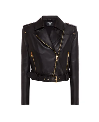 Balmain Кожаная косуха - Артикул: XF1TD055LB24