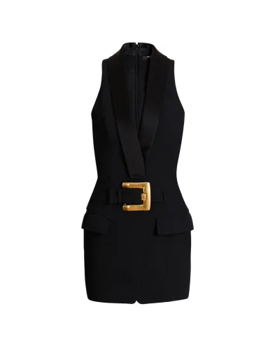 Balmain Сукня міні з вовни - Артикул: HF1R5184ME54