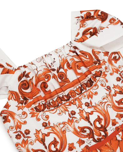 Dolce&Gabbana Детское платье в принте Майолика - Артикул: L54DT6-G7P4J-B