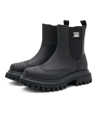 Dolce&Gabbana Детские кожаные ботильоны Beatles - Артикул: DA5295-A6379-M