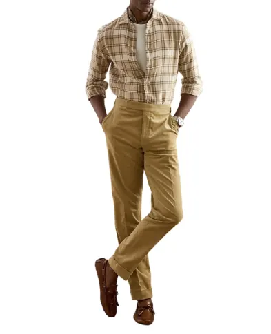 Ralph Lauren Purple Label Рубашка из льна и хлопка - Артикул: 790977158001