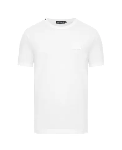 Dolce&Gabbana Футболка из хлопка с нашивкой - Артикул: G8PV1Z-G7P3N