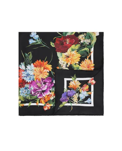 Dolce&Gabbana Платок Каре из шелка с цветочным принтом - Артикул: FN092R-GDC7B