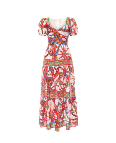 Dolce&Gabbana Платье макси из батиста в принте Сarretto - Артикул: F615PT-GDDTB