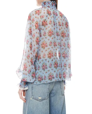 Dolce&Gabbana Блуза з квітковим принтом та шовком - Артикул: F7BK3T-IS10F