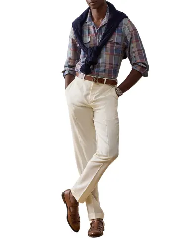 Ralph Lauren Purple Label Рубашка из шелка и льна - Артикул: 790P05946001