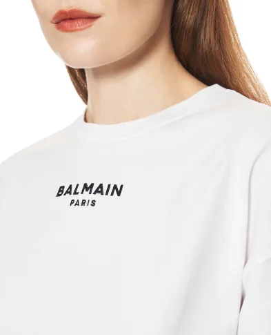 Balmain Футболка з вишивкою Balmain Paris - Артикул: HF1EE145BD10