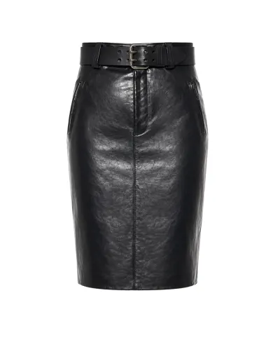 Saint Laurent Спідниця-олівець з поясом із телячої шкіри - Артикул: 870972-YCVG2