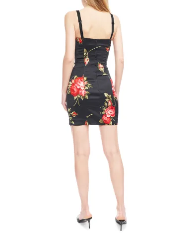 Dolce&Gabbana Сукня-міні з атласу з квітковим принтом - Артикул: F6CLMT-FSICD