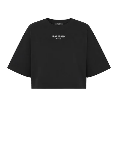 Balmain Футболка с вышивкой Balmain Paris - Артикул: HF1EE145BD10