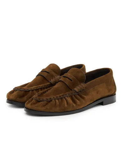 Saint Laurent Лоферы из телячьей замши - Артикул: 818908-27DTT