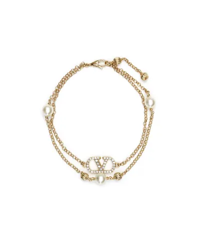 Valentino Браслет Vlogo з перлами та кристалами Swarovski - Артикул: 9W2J0BI4QVS
