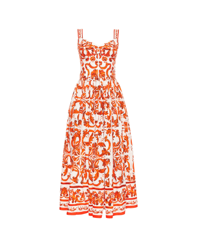 Dolce&Gabbana Платье макси в принт Майолика - Артикул: F6TTHT-GDDRL