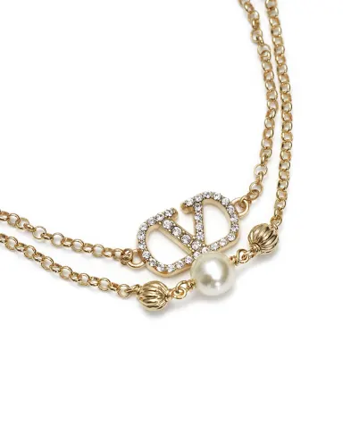 Valentino Браслет Vlogo з перлами та кристалами Swarovski - Артикул: 9W2J0BI4QVS