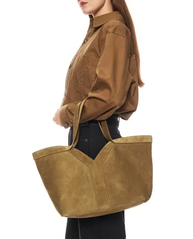 Saint Laurent Cумка-тоут Y Small из телячьей замши - Артикул: 835274-C0X0W