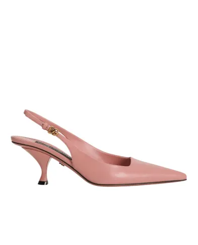 Dolce&Gabbana Туфли-слингбэк Lollo из телячьей кожи в лаковой отделке - Артикул: CG1007-AP412